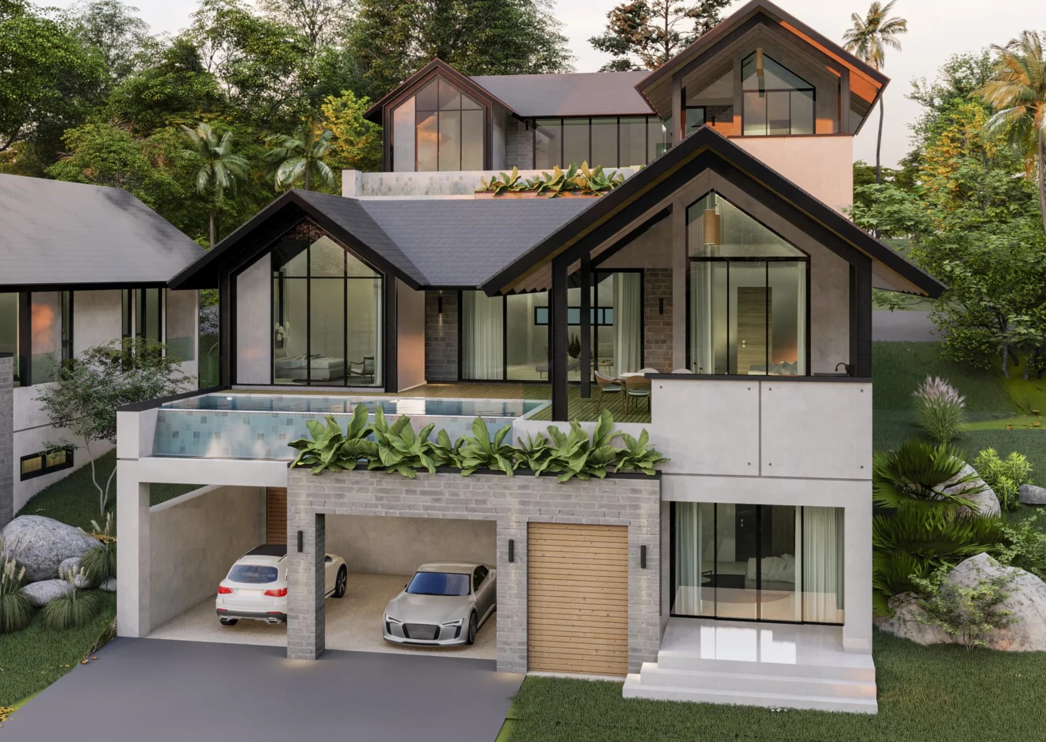 off plan 3 and 4 bedroom villas with a sea view in a peaceful Namuang area-VIL0025 — vue 1