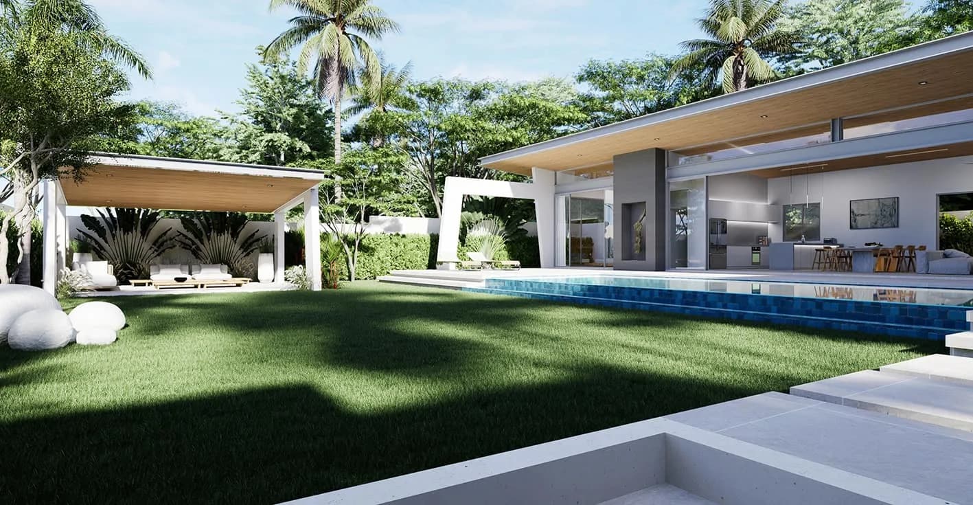 Magnificent Bali style 3 bedroom villa with a big plot of land in the tranquil area of Maenam-VIL0094 — vue 1
