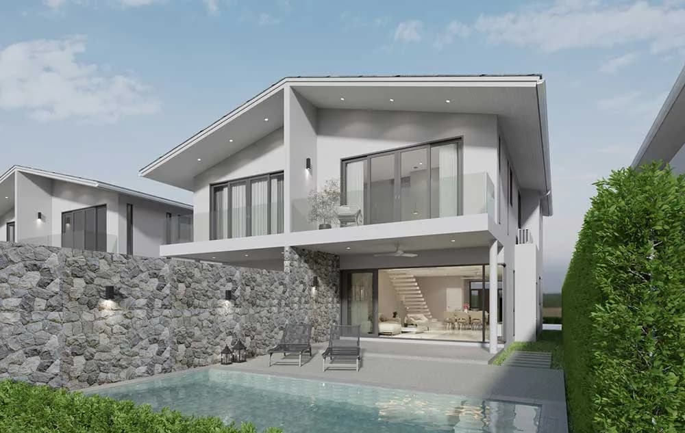 3 bedroom duplex pool villas at a very affordable price in Bophut-VIL0150 — vue 1