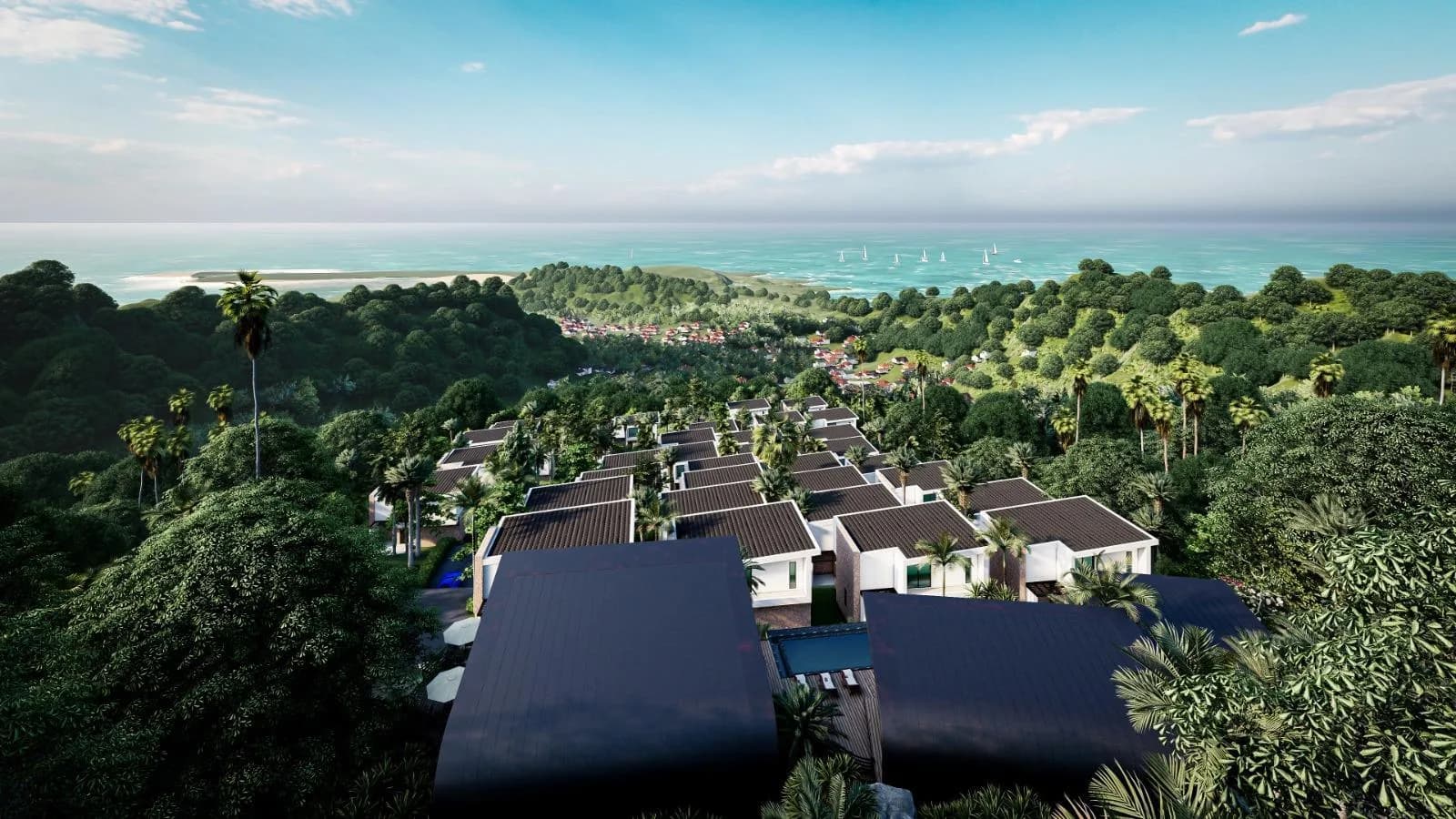 Luxury 3 bedroom private pool villas with outstanding sea views in Chaweng – VIL0156 — vue 1