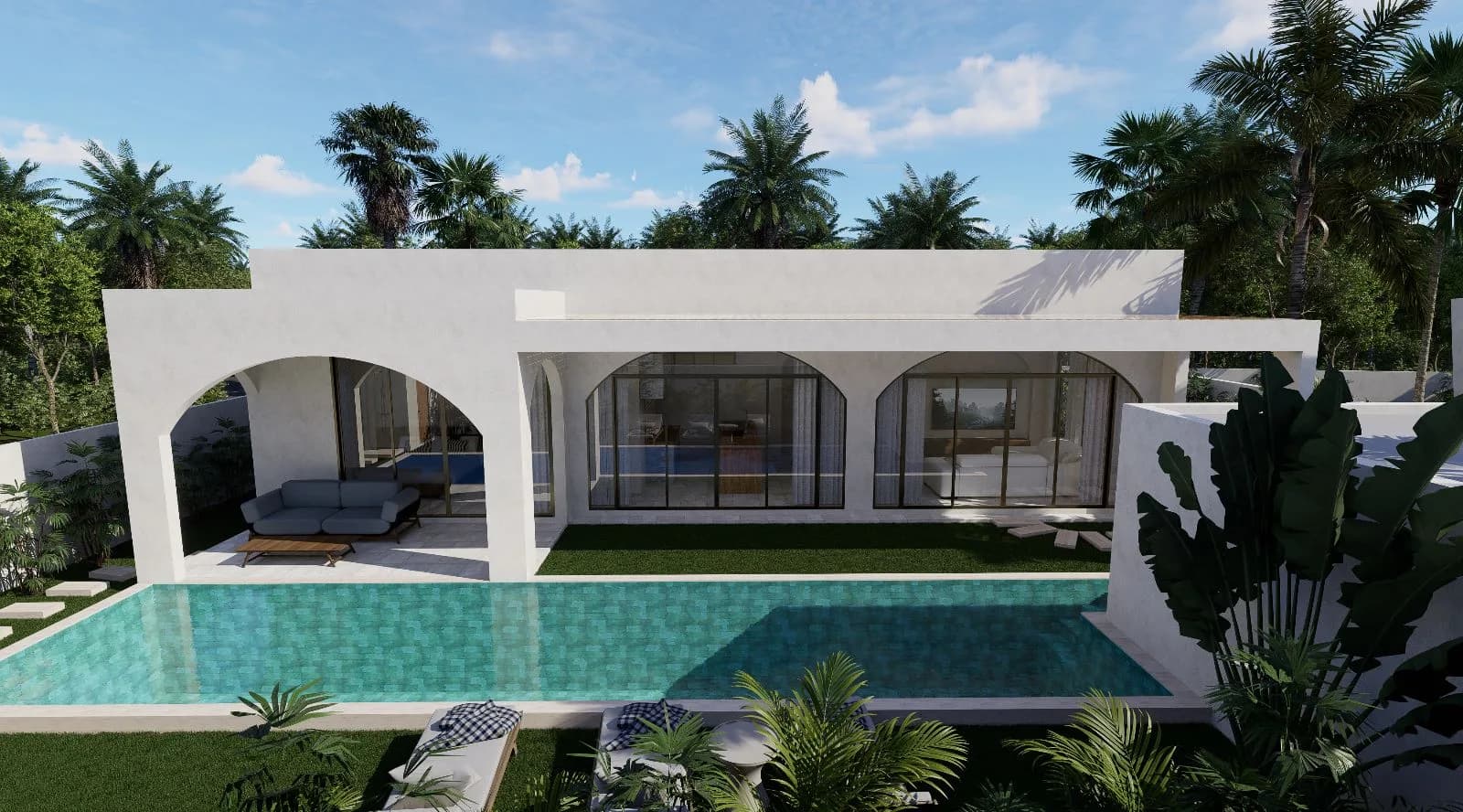 Stylish Bali style 3 bedroom villas with a private pool and a large plot in Maenam – VIL0322 — vue 1