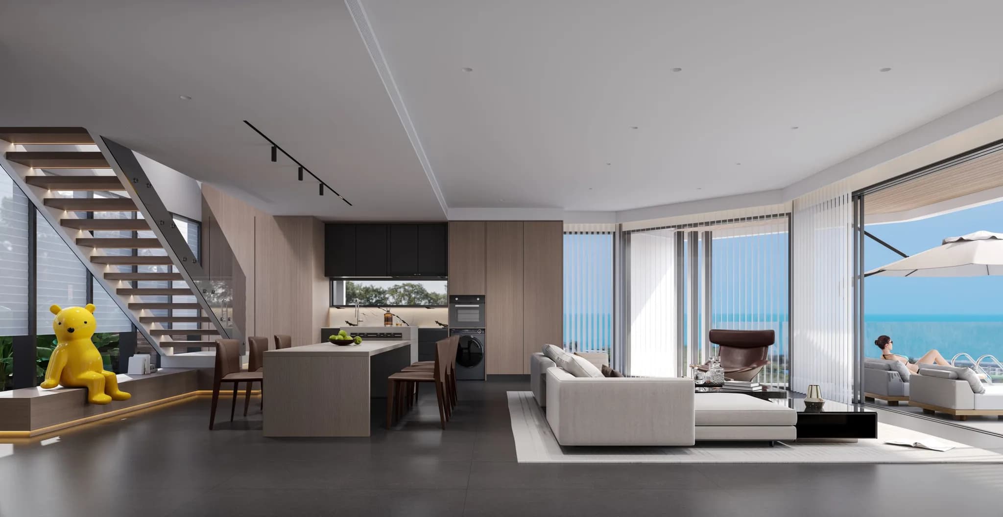 Modern semi-detached 2 bedroom sea view villas in Chaweng Noi – VIL0432 — vue 1