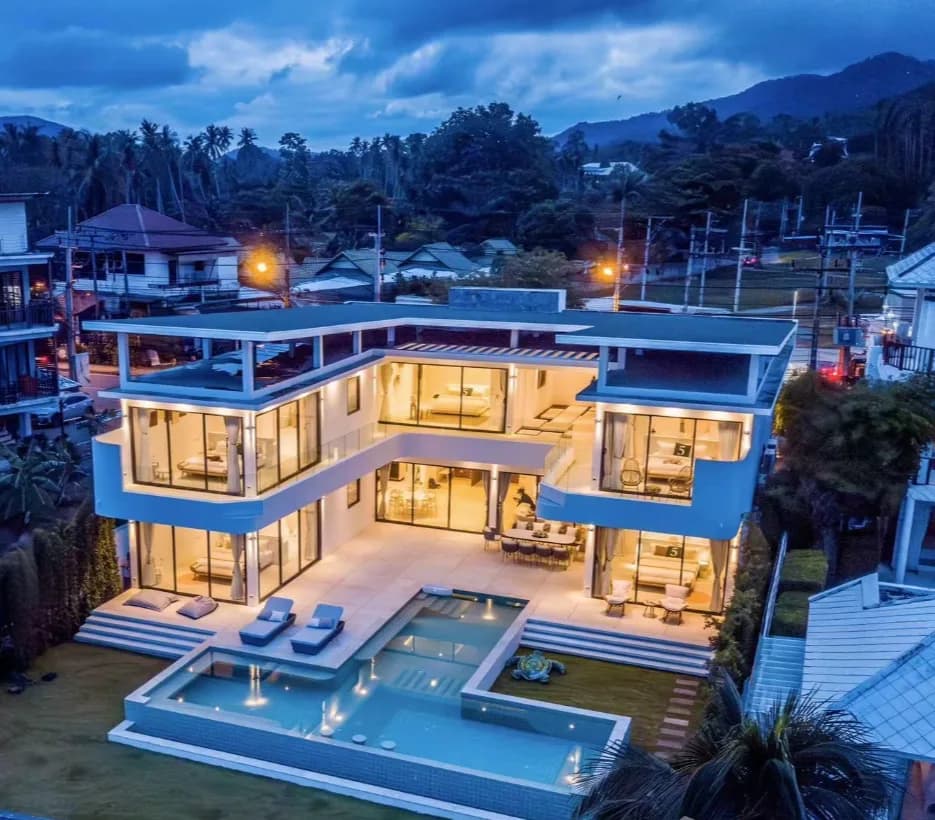 Newly built wonderful 5 bedroom beachfront villa in Lamai – VIL0450 — vue 1