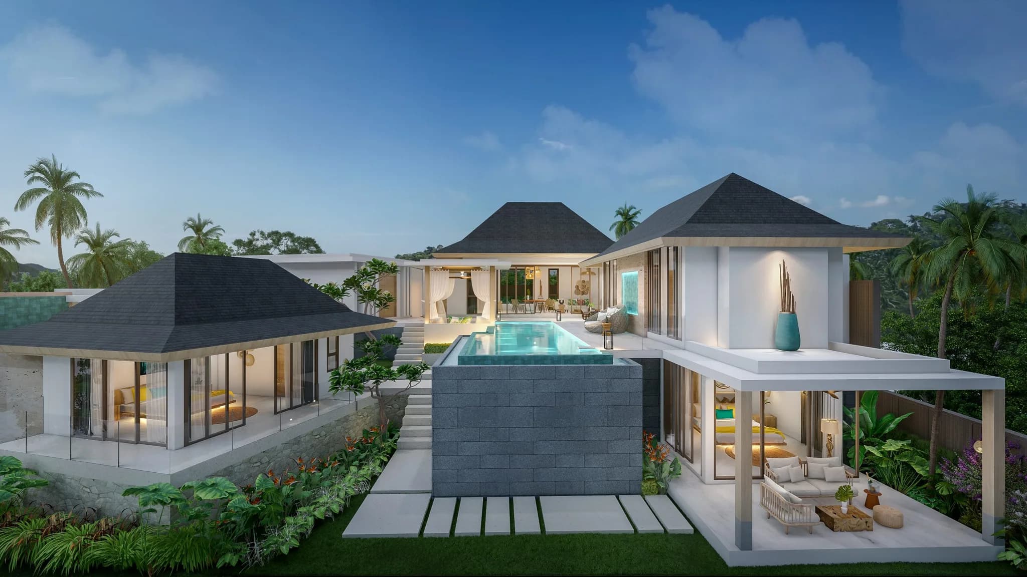 3+1 Bedroom Bali style villas with a private pool 900 meters from the beach – VIL0535 — vue 1