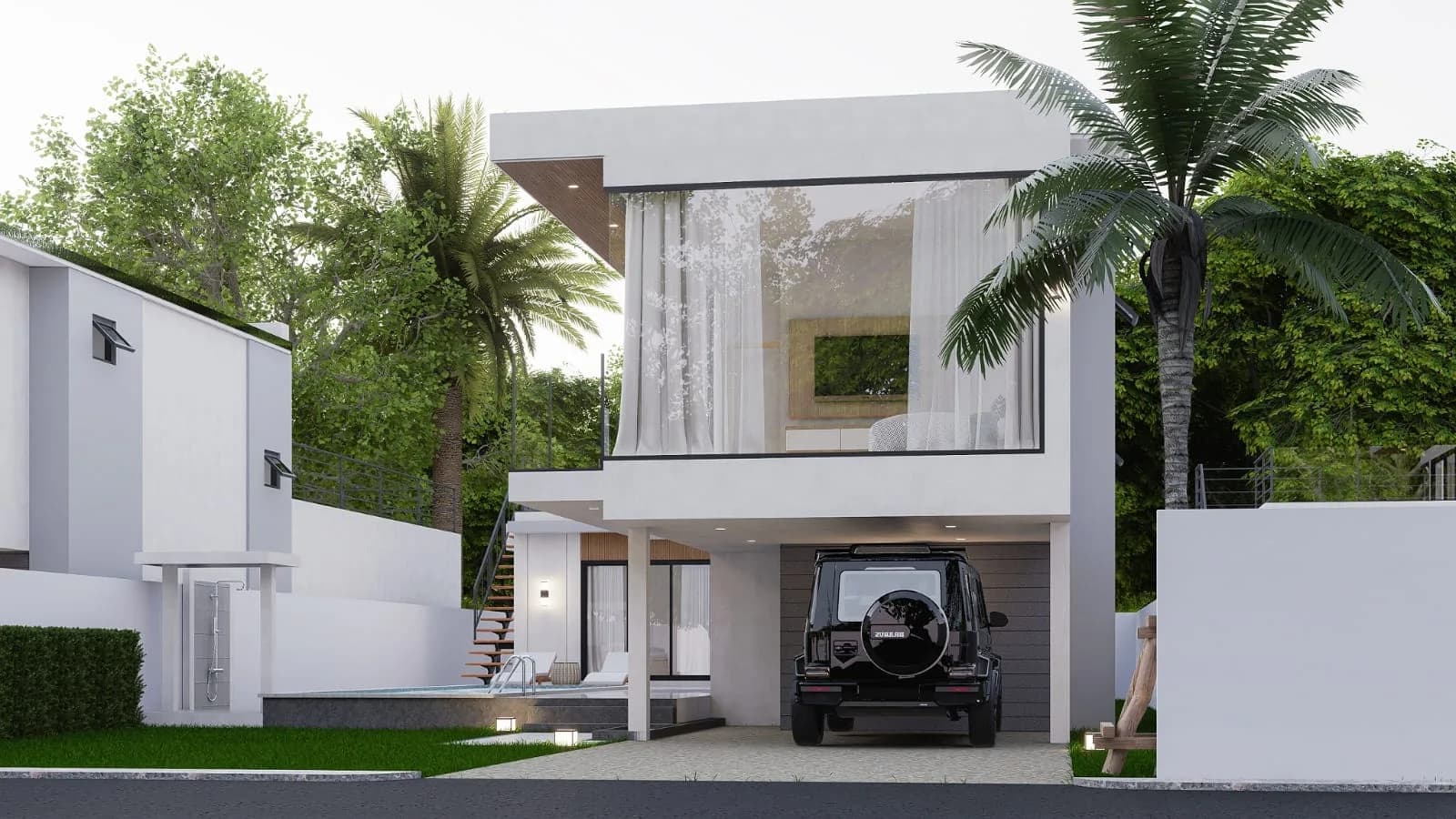Affordable 3 bedroom villas with a private pool in Maenam – VIL0589 — vue 1