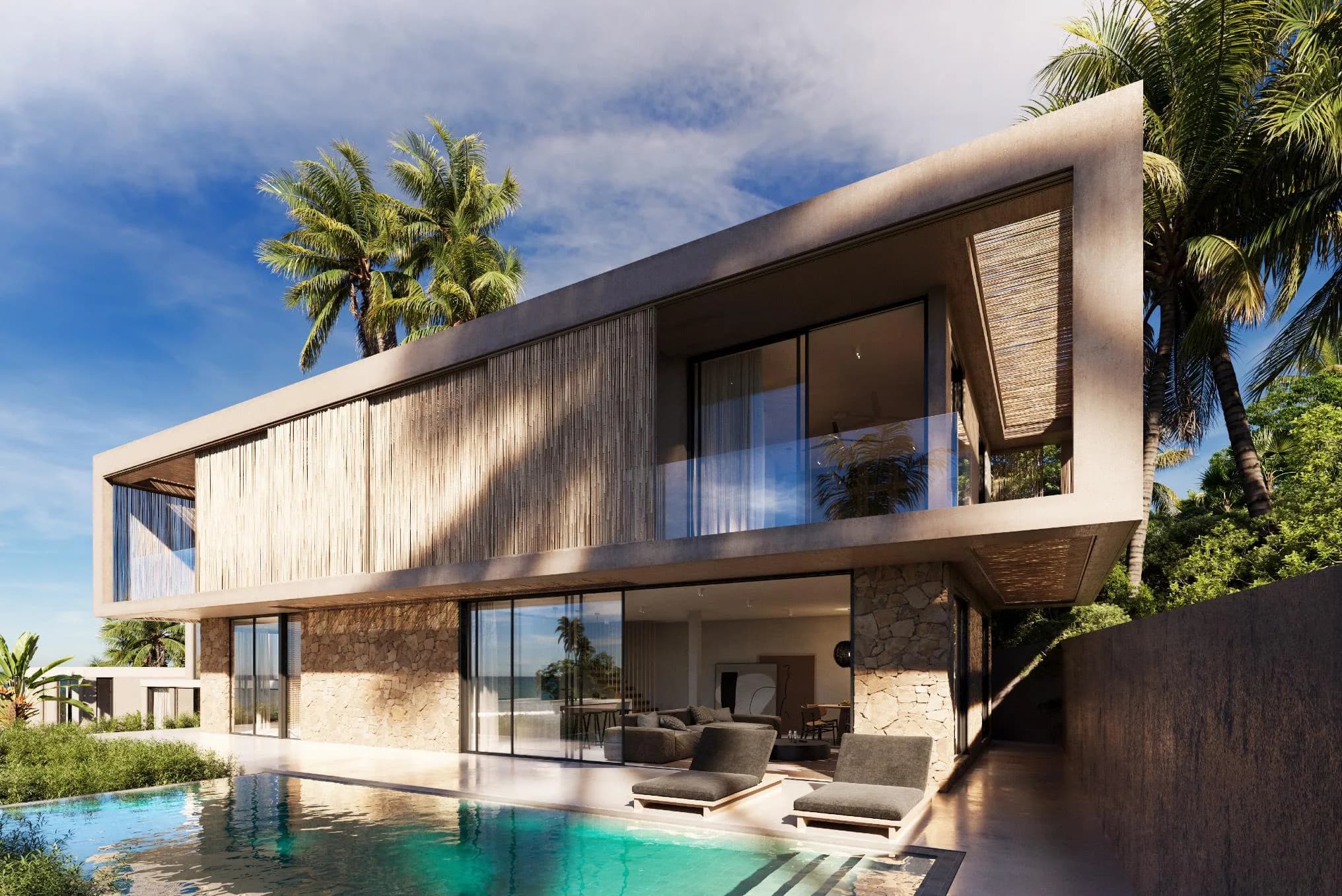 Impressive elegant 3 bedroom villas with a sea view and private pool in Samui – VIL0635 — vue 1