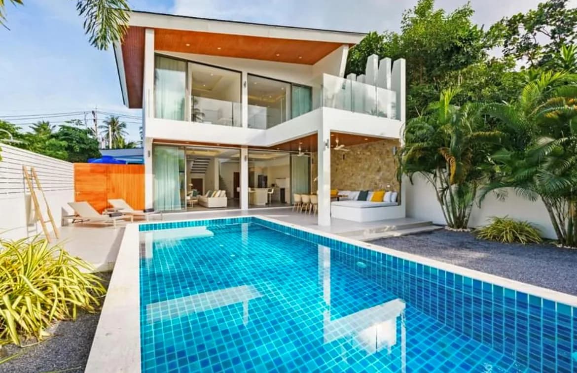 Modern 3 bedroom villa with a big pool in a very quite area of Bophut-VIL0017 — view 1