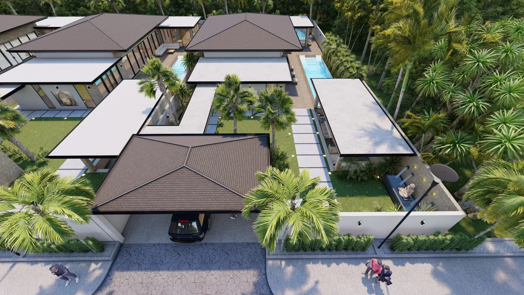 Luxury Bali style boutique off plan development of 3 bedroom private pool villas in Bophut-VIL0044 — vue 1