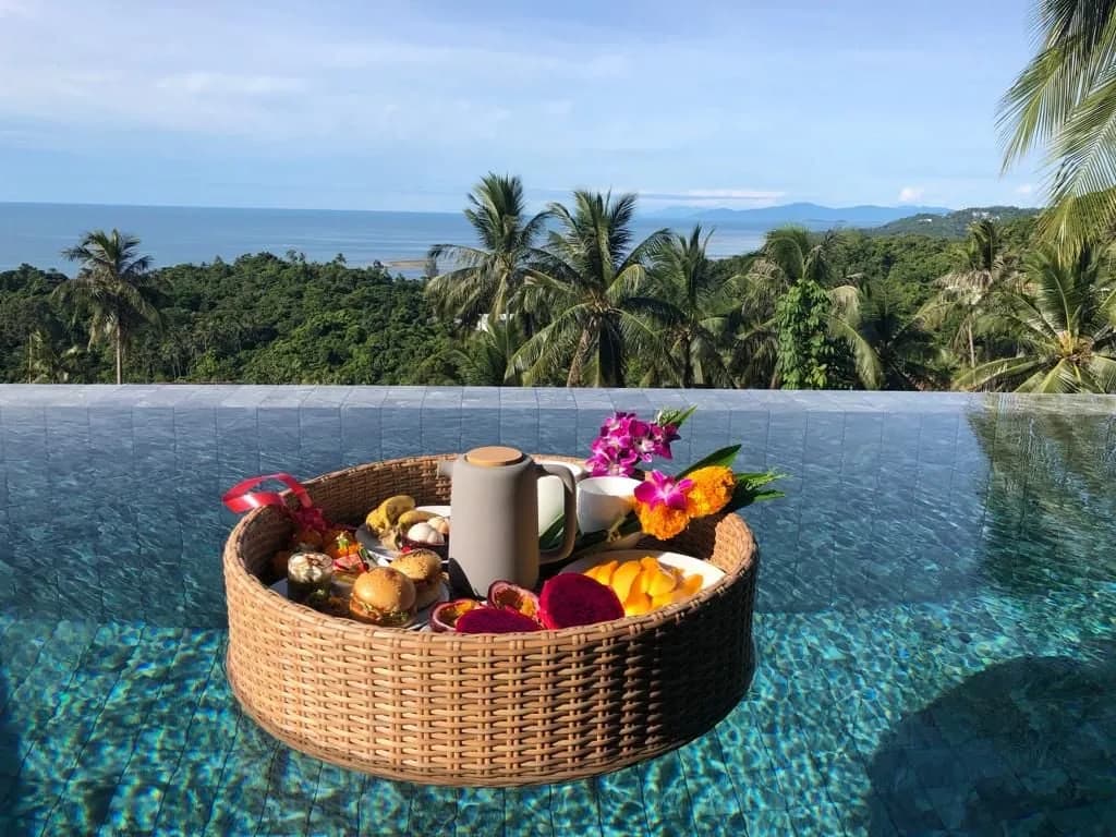 Balinese style 2 bedroom sea view villa for sale in Lamai-VIL0088 — view 1