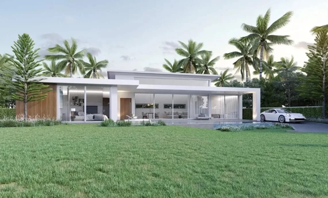 3 bedroom garden pool villa in the prestigious residence in Choeng Mon a short walk from the beach-VIL0148 — vue 1