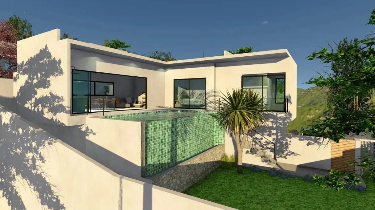 Mountain view 2 bedroom private pool villas in quite area of Maenam-VIL0159 — view 1
