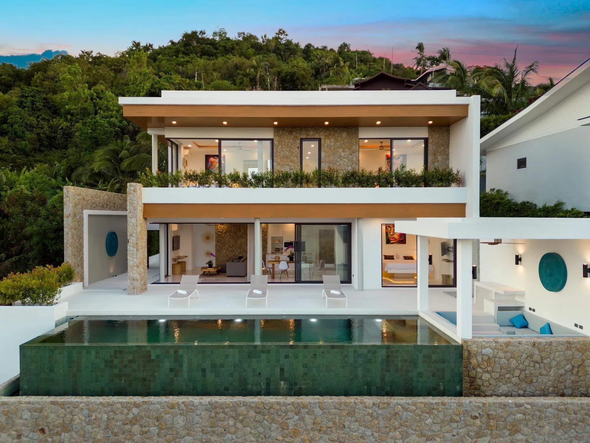 High quality exceptional 3 bedroom sea view villa with a private pool in Bophut – VIL0233 — vue 1