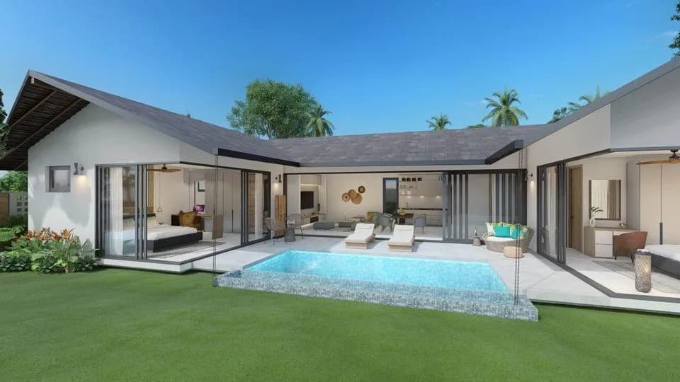 Leasehold luxurious villas with 3 bedrooms and a private pool in Bangrak – VIL0258 — vue 1