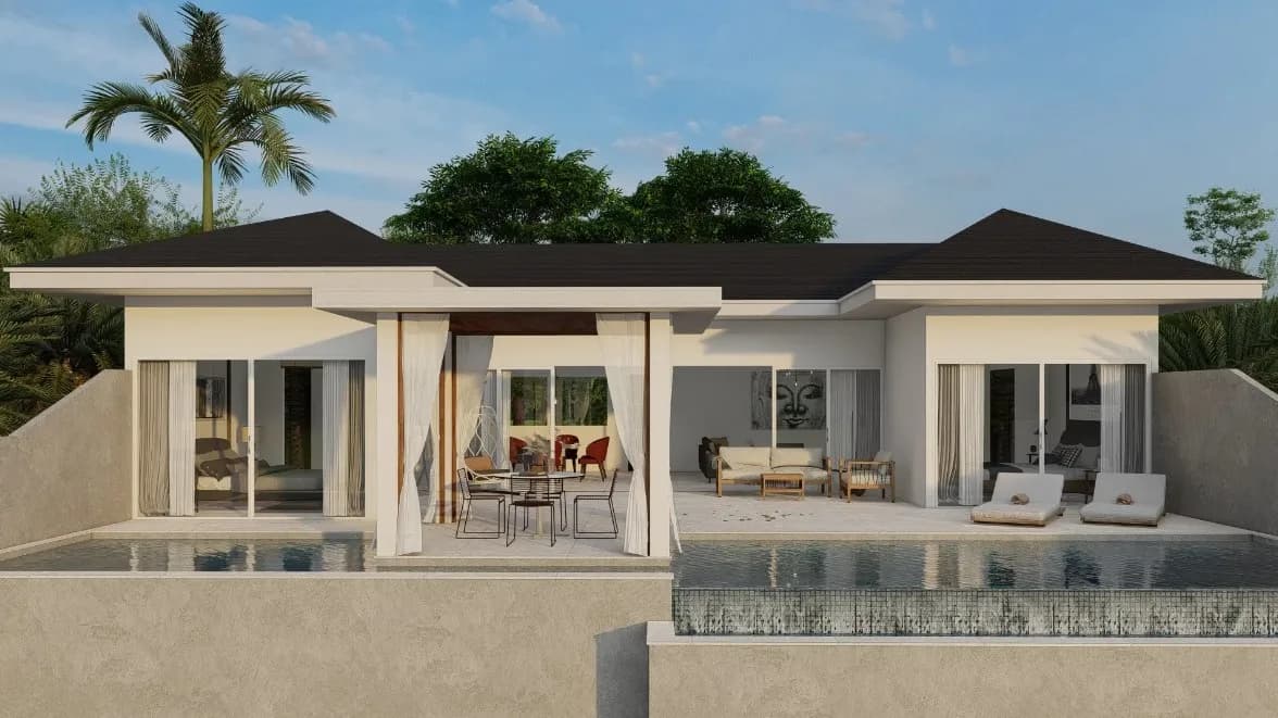 Off plan 2 bedroom sea view villa in Lamai – VIL0295 — vue 1