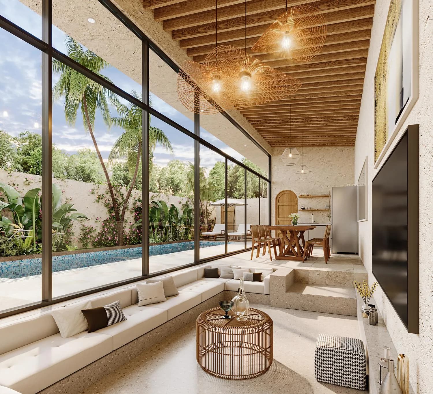Modern 2 bedroom private pool villa steps away from Plai Laem beach – VIL0307 — vue 1