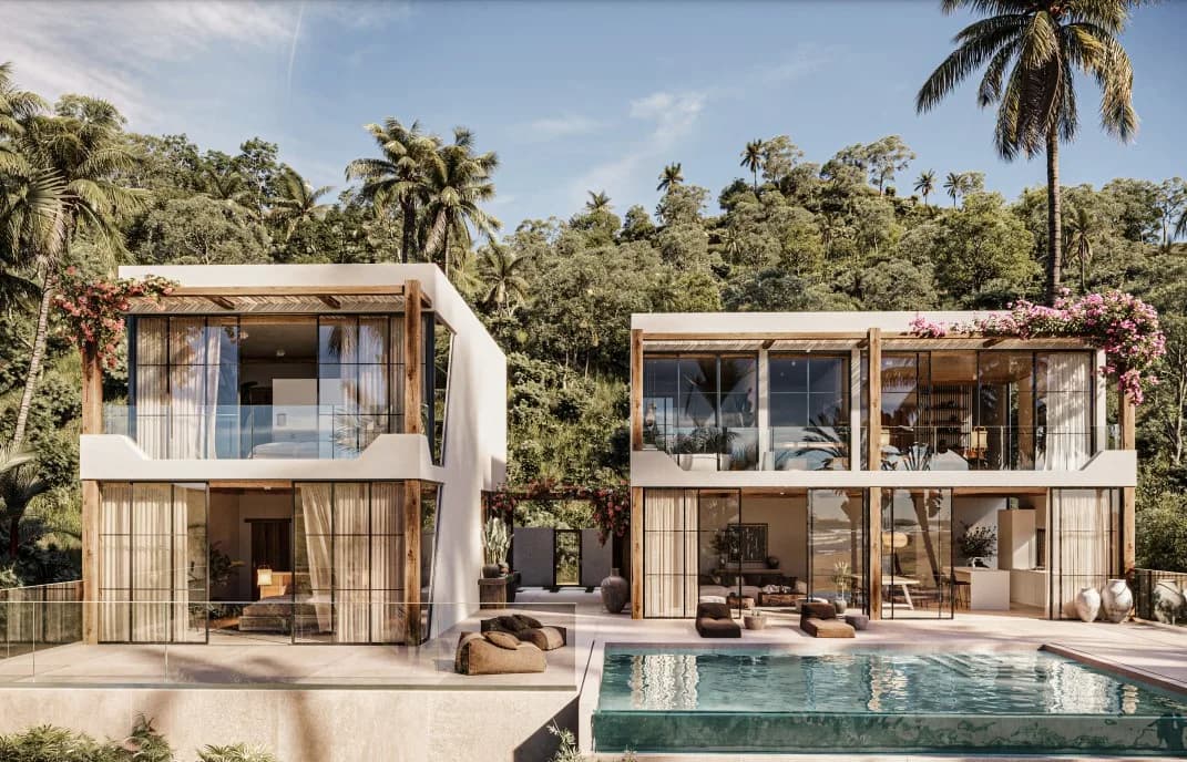 Modern Bali style 3 bedroom villas with amazing sea views in Chaweng Noi -VIL0308 — vue 1