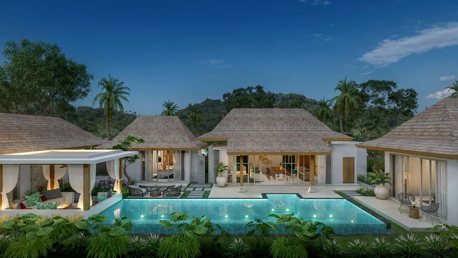 Spacious Balinese style 4 bedroom villa in Laem Set – VIL0309 — view 1