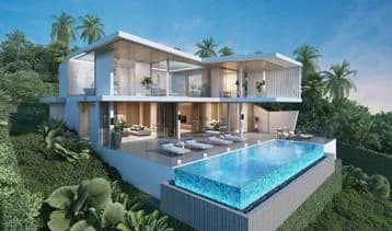 Almost completed spacious modern 5 bedroom villa in Bophut hills – VIL0373 — view 1
