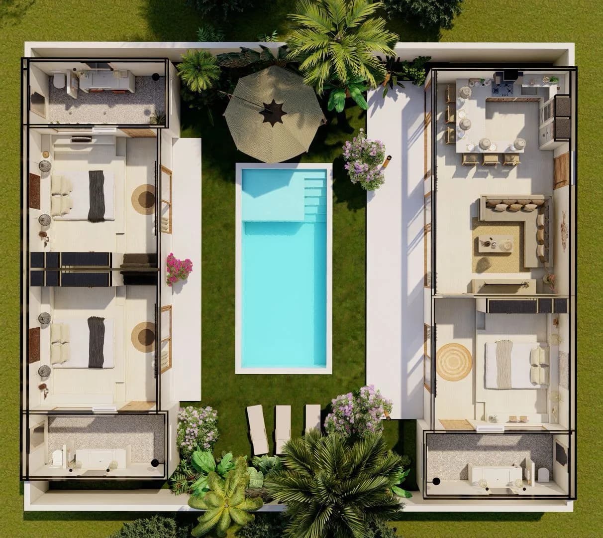 Affordable Bali style 3 bedroom private pool villas in Lamai – VIL0407 — vignette 3