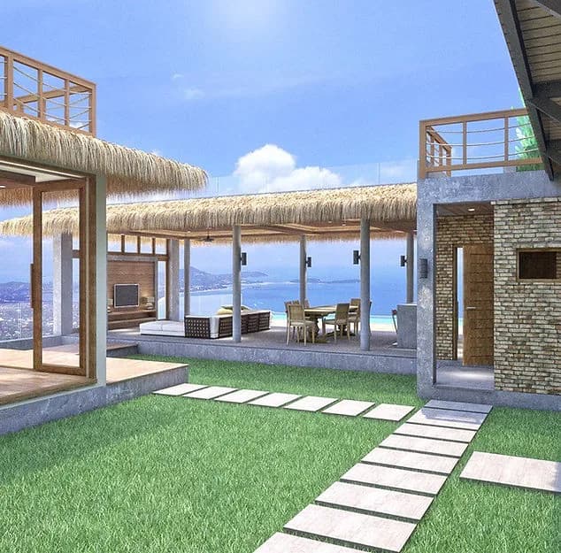 75% completed tropical 4 bedroom villa with amazing sea view in Chaweng Noi – VIL0422 — vue 1