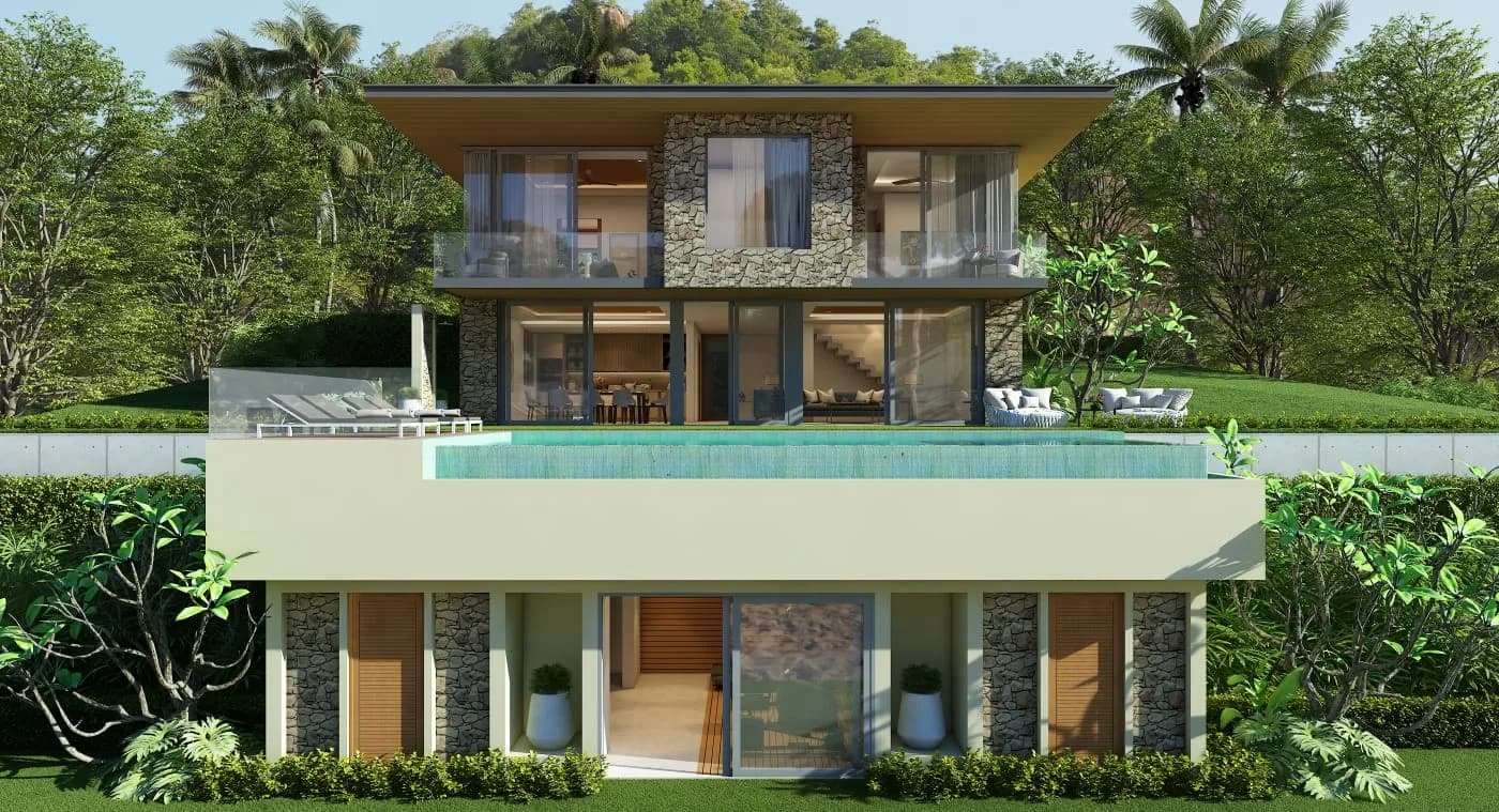 Breathtaking 4 bedroom villa with a million dollar sea view in Choeng Mon – VIL0427 — vue 1