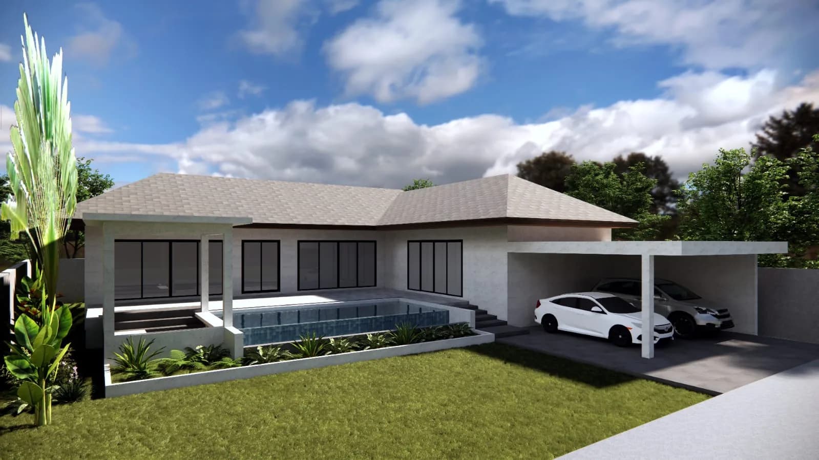 Bali style villa with a private pool and a large plot in Maenam – VIL0447 — vue 1