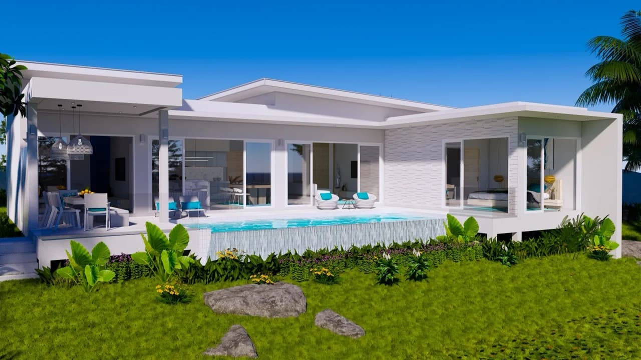 3 bedroom villas with a private pool and sea view in Plai Laem – VIL0461 — vue 1
