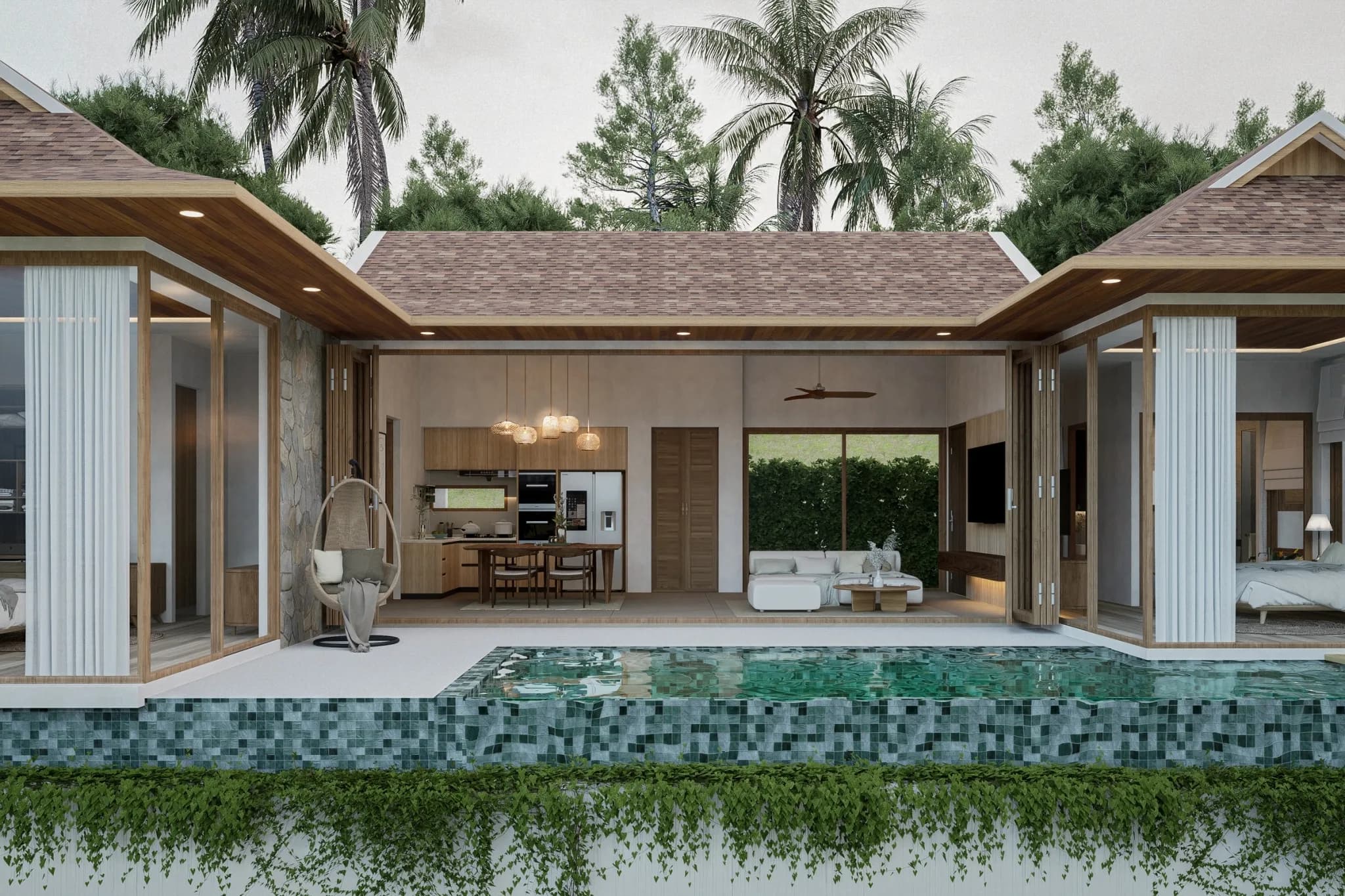 Stylish 2 bedroom sea view villas in contemporary Thai style a short walk from Bang Makham beach – VIL0501
