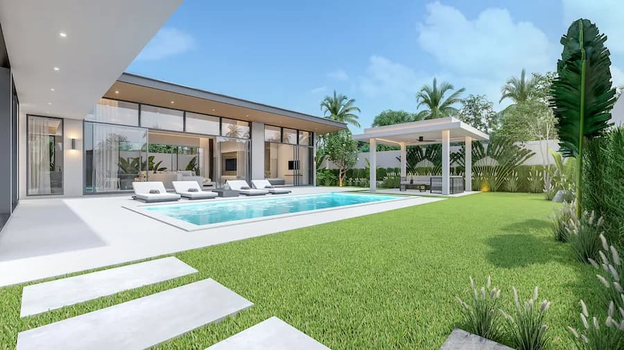 2,3,4 bedroom private pool villas in Bali style in a high demand Bophut area – VIL0510 — vue 1