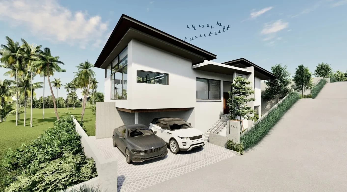 3 Bedroom villas with a private pool and mountain view in Maenam area – VIL0546 — vue 1