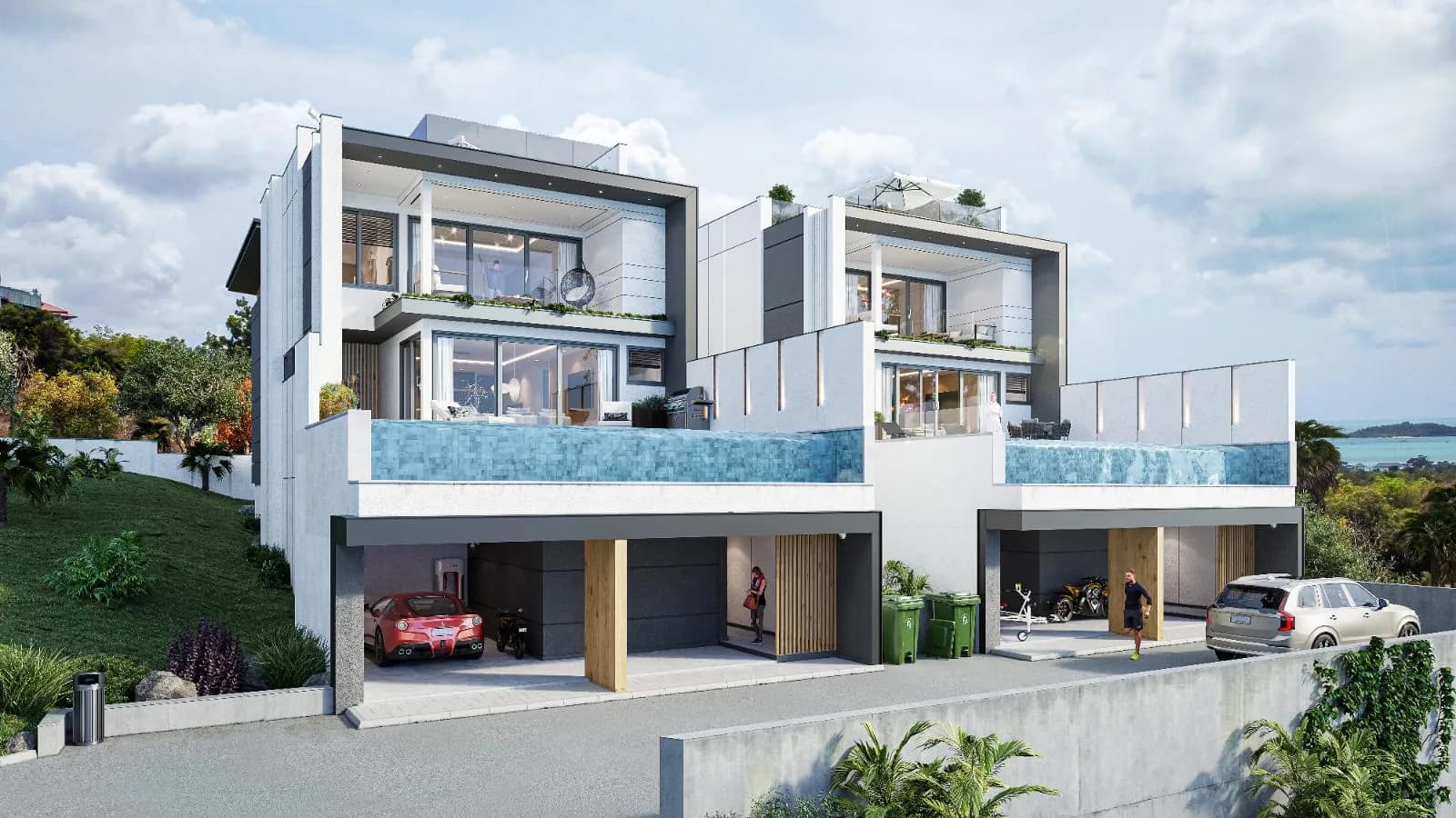 4 Bedroom sea view villa with cinema and roof top terrace next to Choeng Mon beach – VIL0568 — vue 1