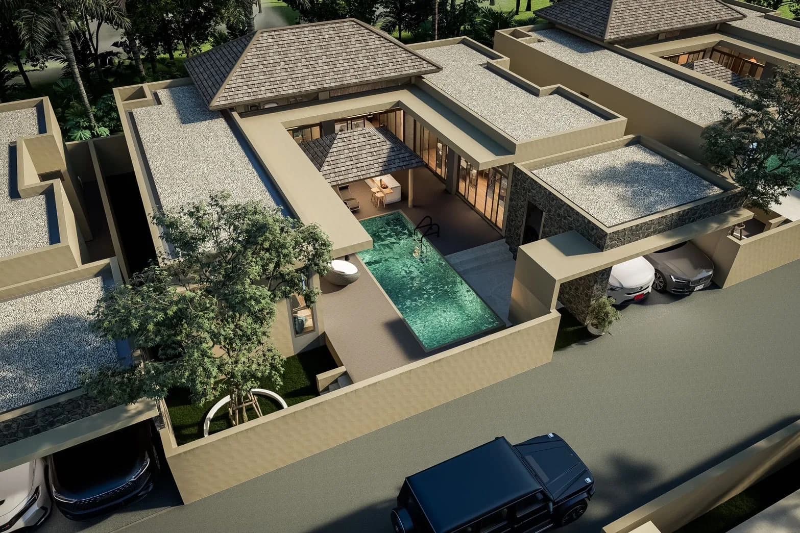 4 Bedroom tropical villas with a private pool 700 meters from Maenam beach – VIL0580 — vue 1